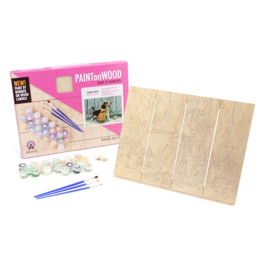Abroli Small Good Catch Paint On Wood by Number Kit